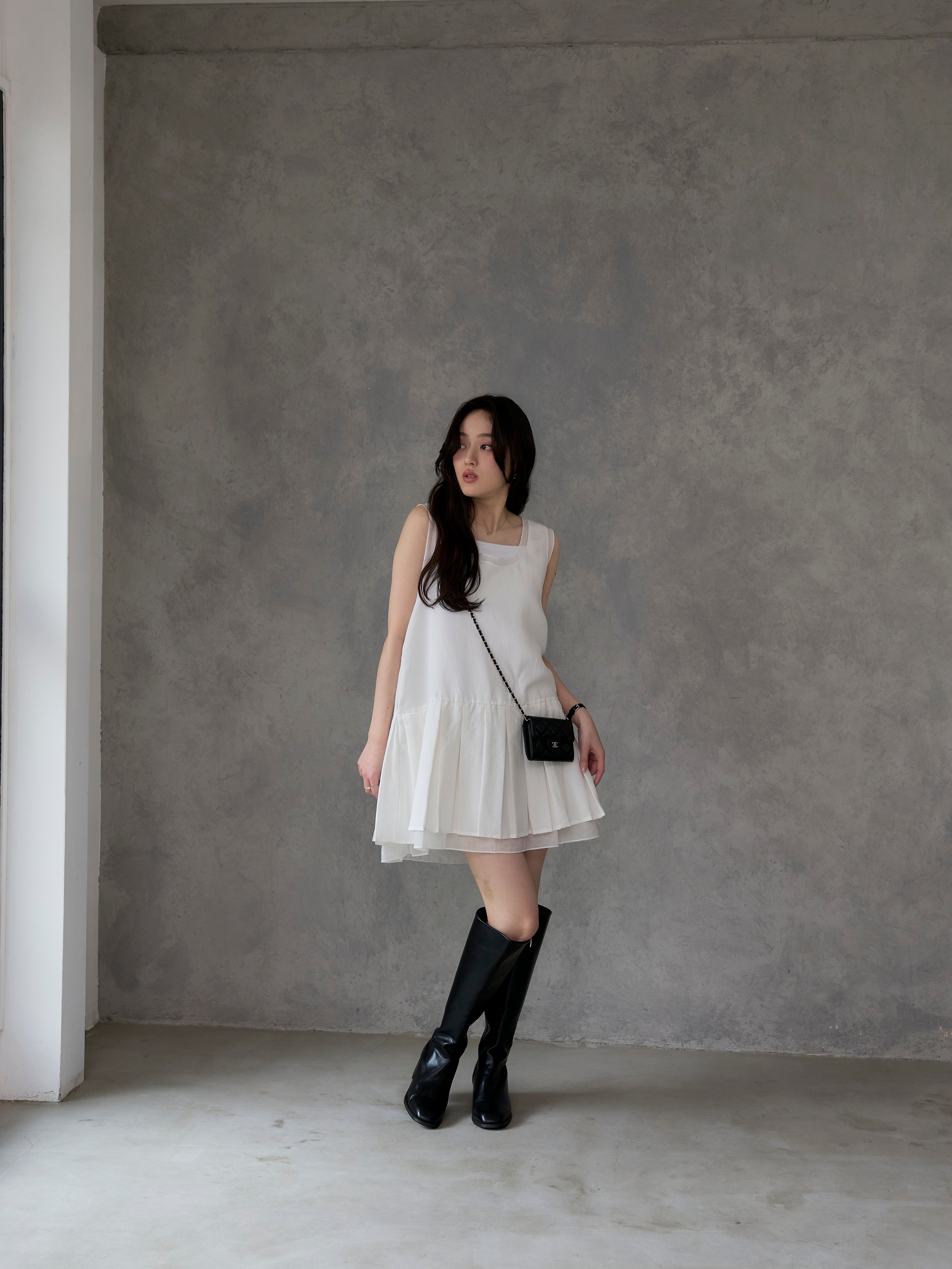 シアーレイヤードプリーツミニワンピース – nairo