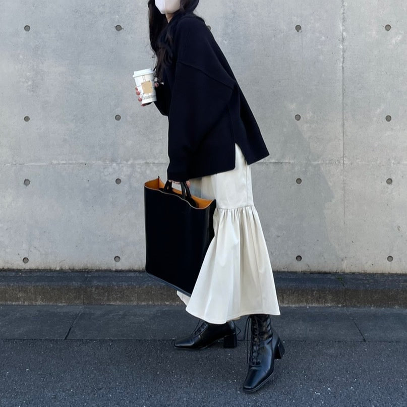 【151cm】ブルームフレアスカート　IVORY/S