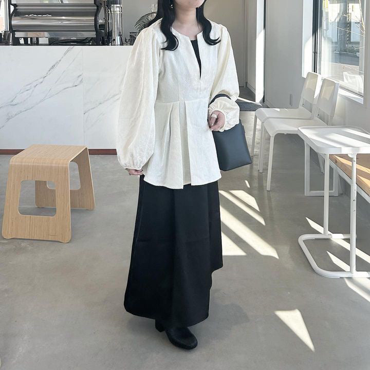 【149cm】3wayタックキャミワンピース　BLACK/S