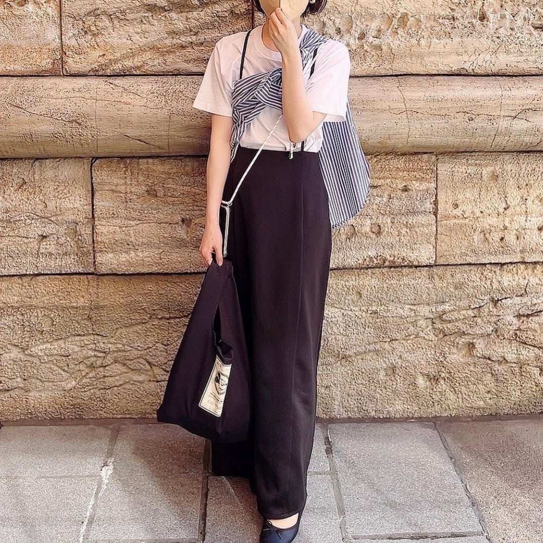 【152cm】サスペンダーペンシルスカート　 BLACK /S