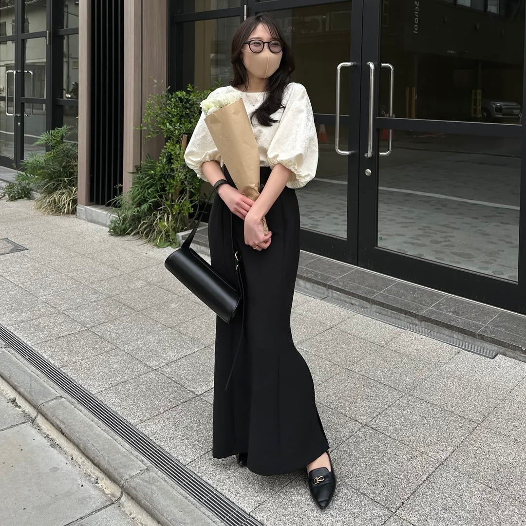 【151cm】マーメイドスカート　BLACK/S