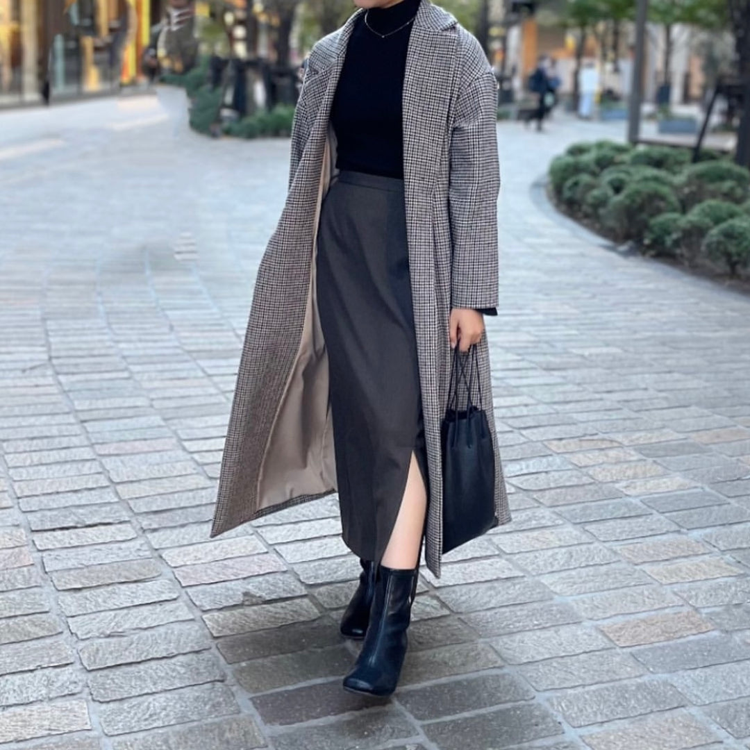 【151cm】サイドスリットペンシルスカート　CHARCOAL GRAY/S