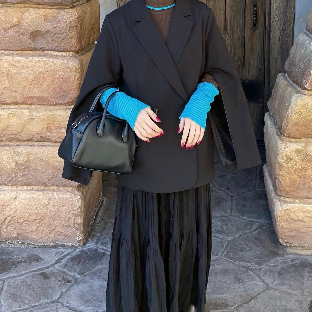 【151cm】スリットスリーブ２wayジャケット　BLACK/S