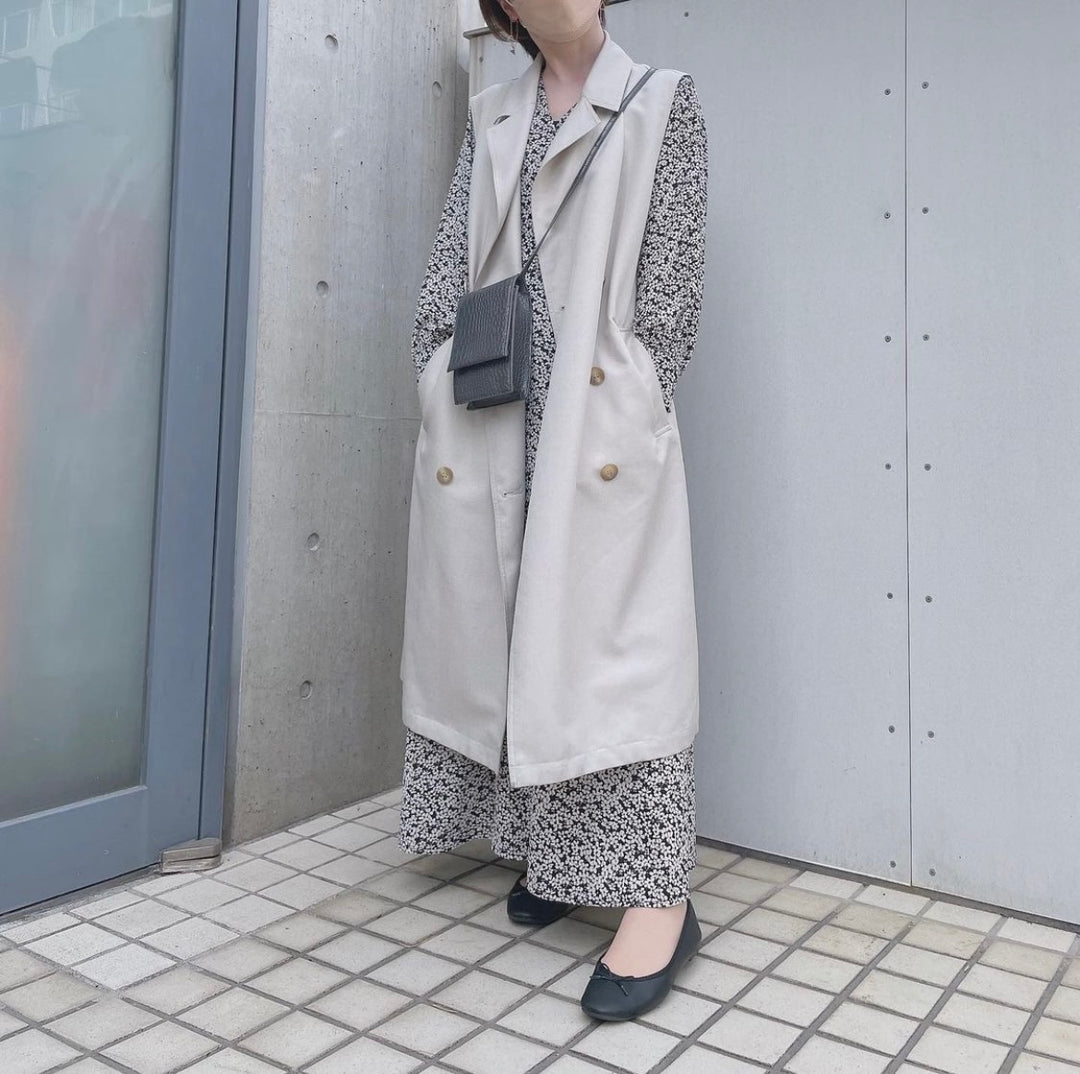 【152cm】フラワーカシュクールワンピース/S