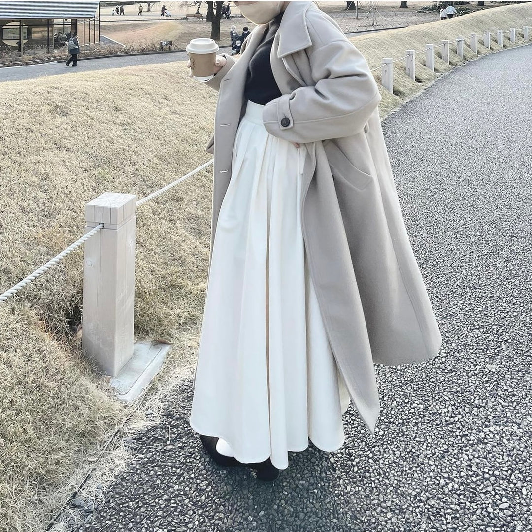 【155cm】ハイウエストボリュームスカート　IVORY/S