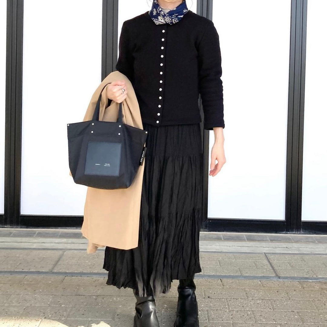 【152cm】ワッシャープリーツスカート　 BLACK /short