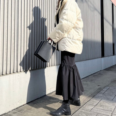 【170cm】ブルームフレアスカート　 BLACK /M