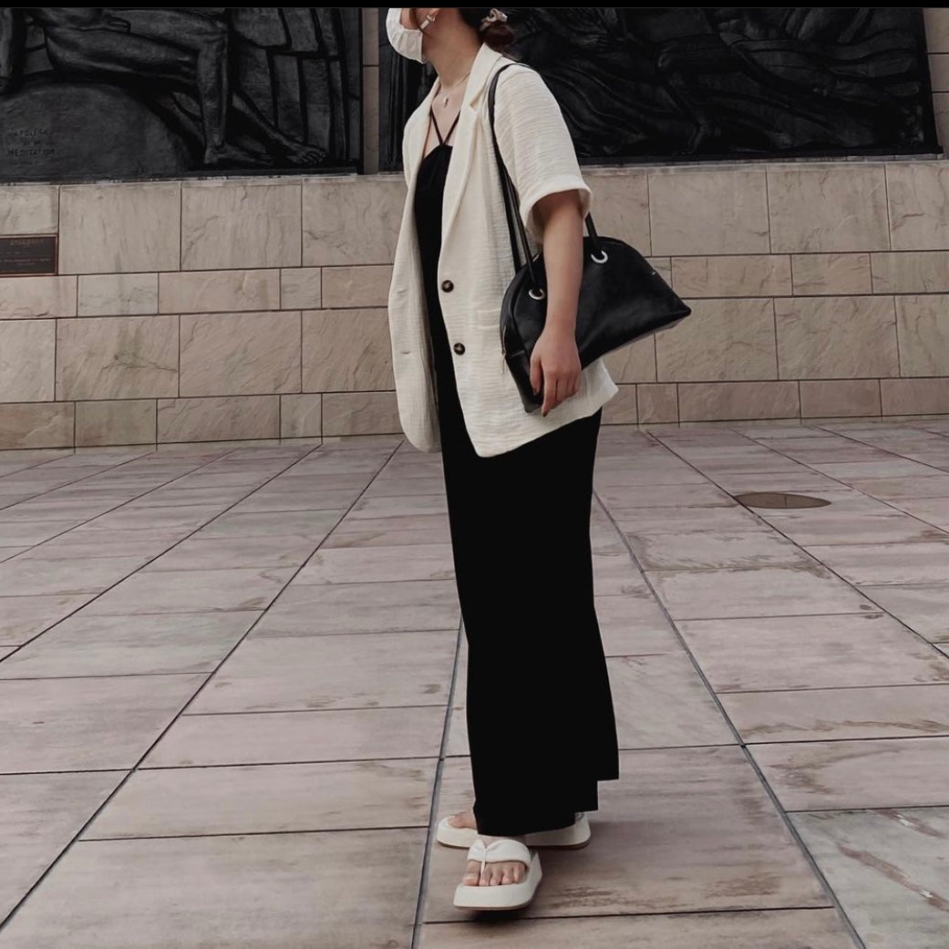 【149cm】コットンテーラードジャケット　IVORY / S