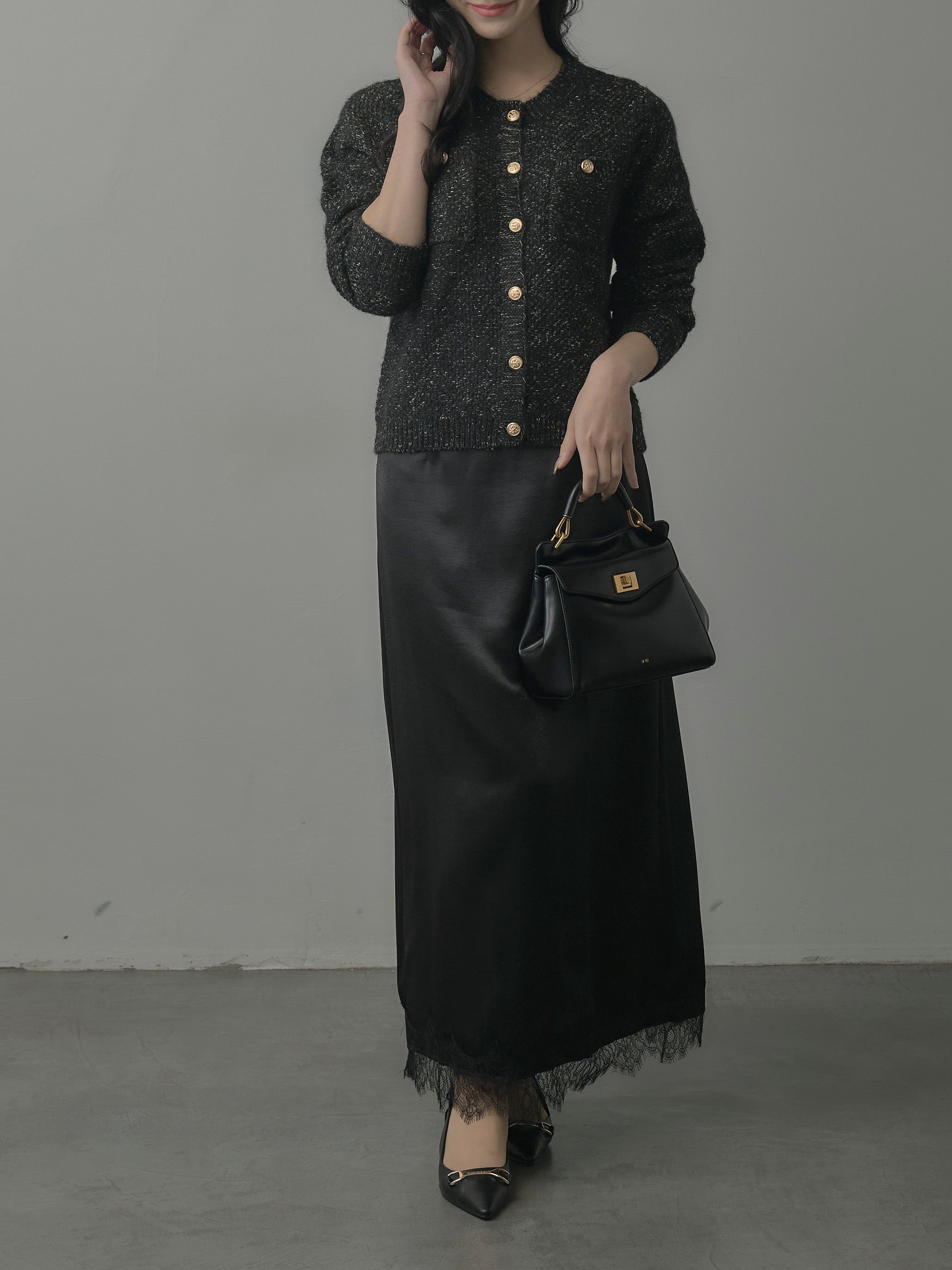 裾レースサテンスカート – nairo