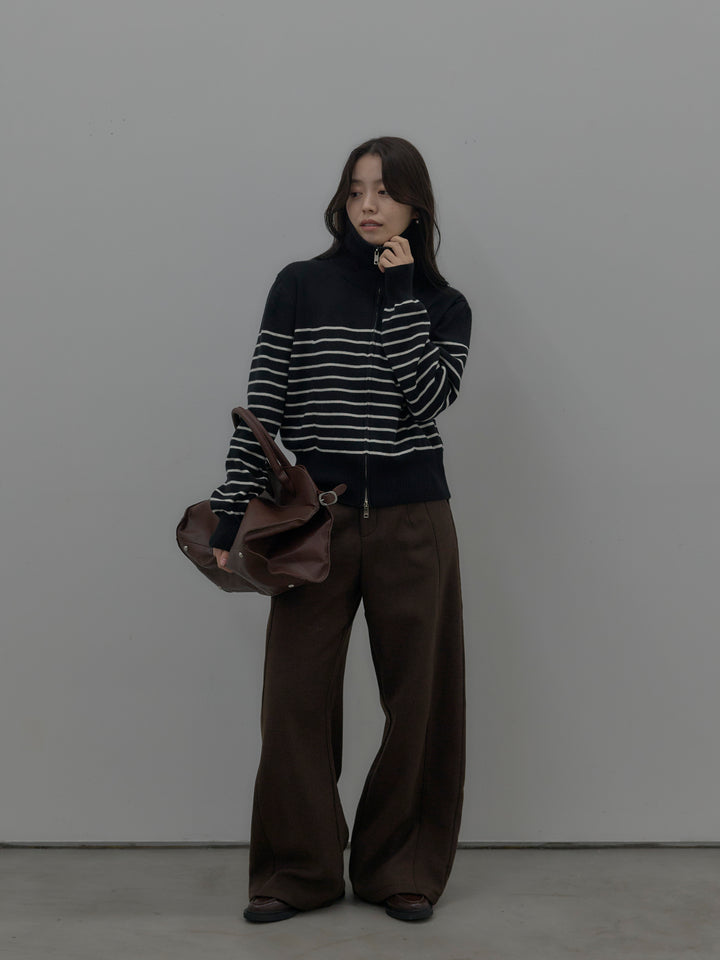 裏起毛デザインワイドパンツ