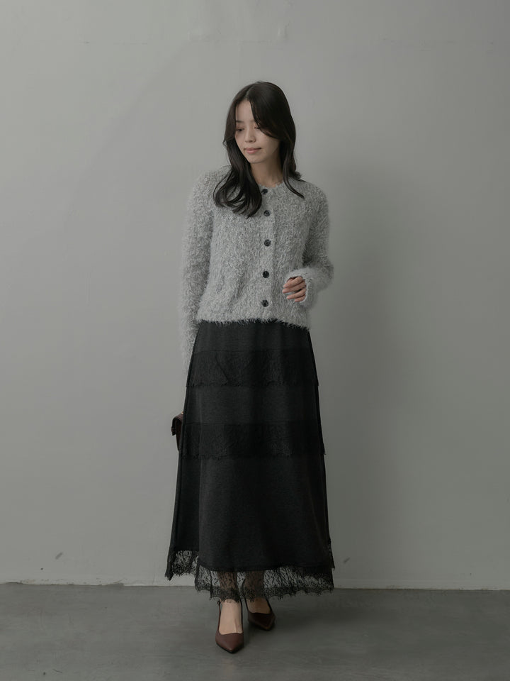 レースデザインフレアスカート