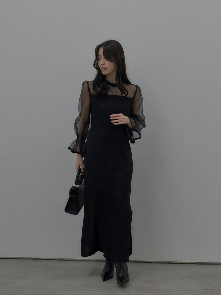 【essential】スタンドカラーマーメイドドレス