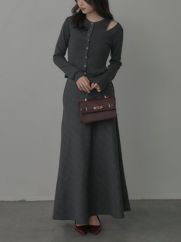 [予約]チェックフレアスカート