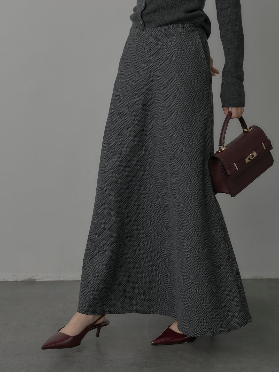 [予約]チェックフレアスカート