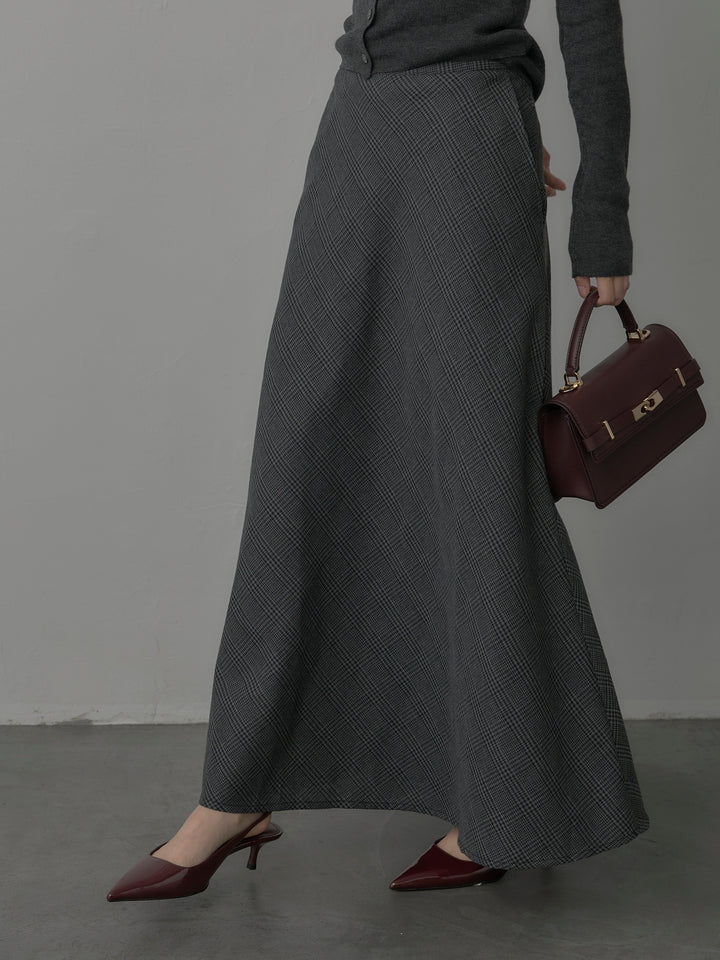 [予約]チェックフレアスカート