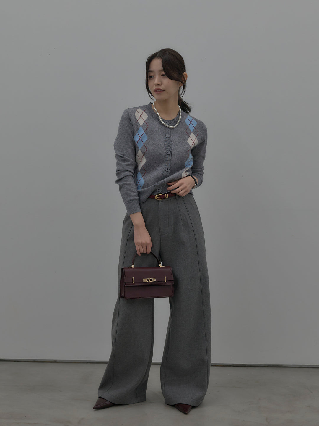 裏起毛デザインワイドパンツ