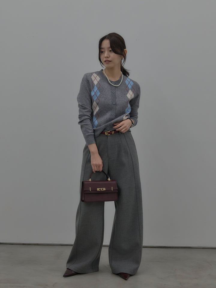 裏起毛デザインワイドパンツ