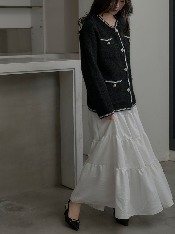 【Essential】ピーチスキンティアードスカート