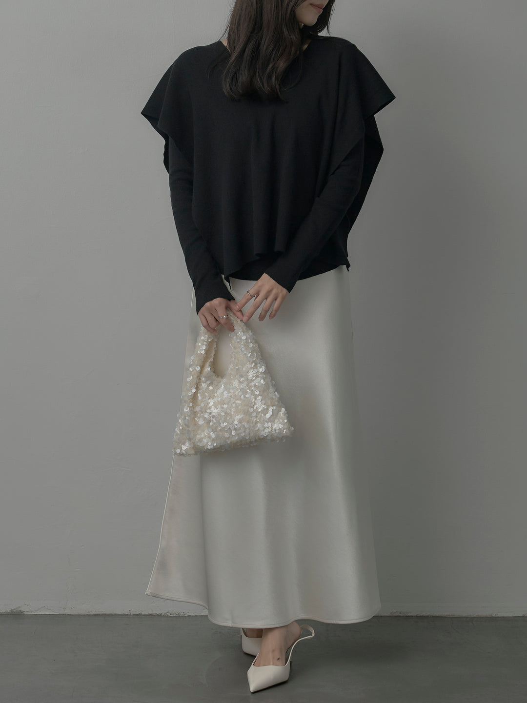 ヘビーサテンAラインスカート