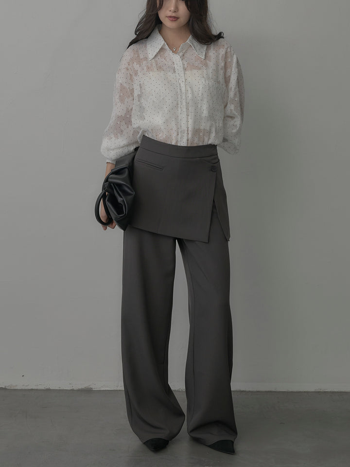 【SET】シアージャガードドットシャツ+シアージャガードドットシャツ(2set)