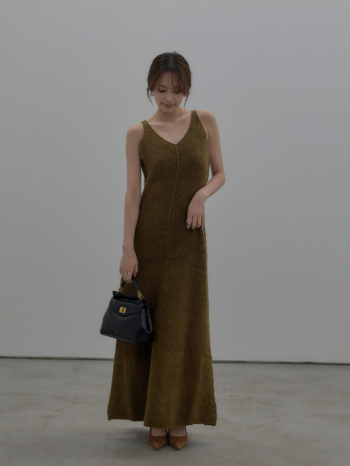 リュクスリブニットロングドレス