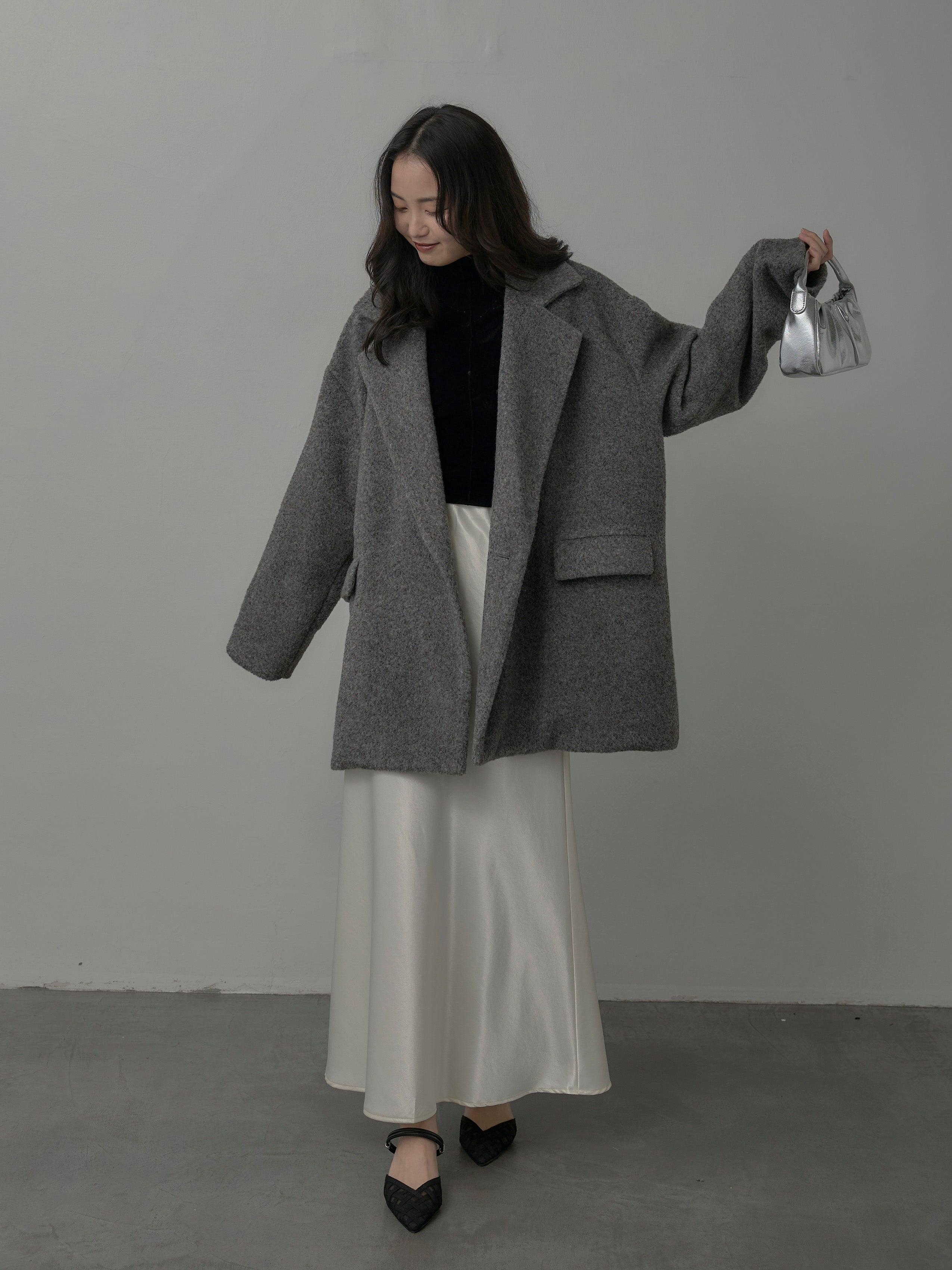 予約]ナローAラインサテンスカート – nairo