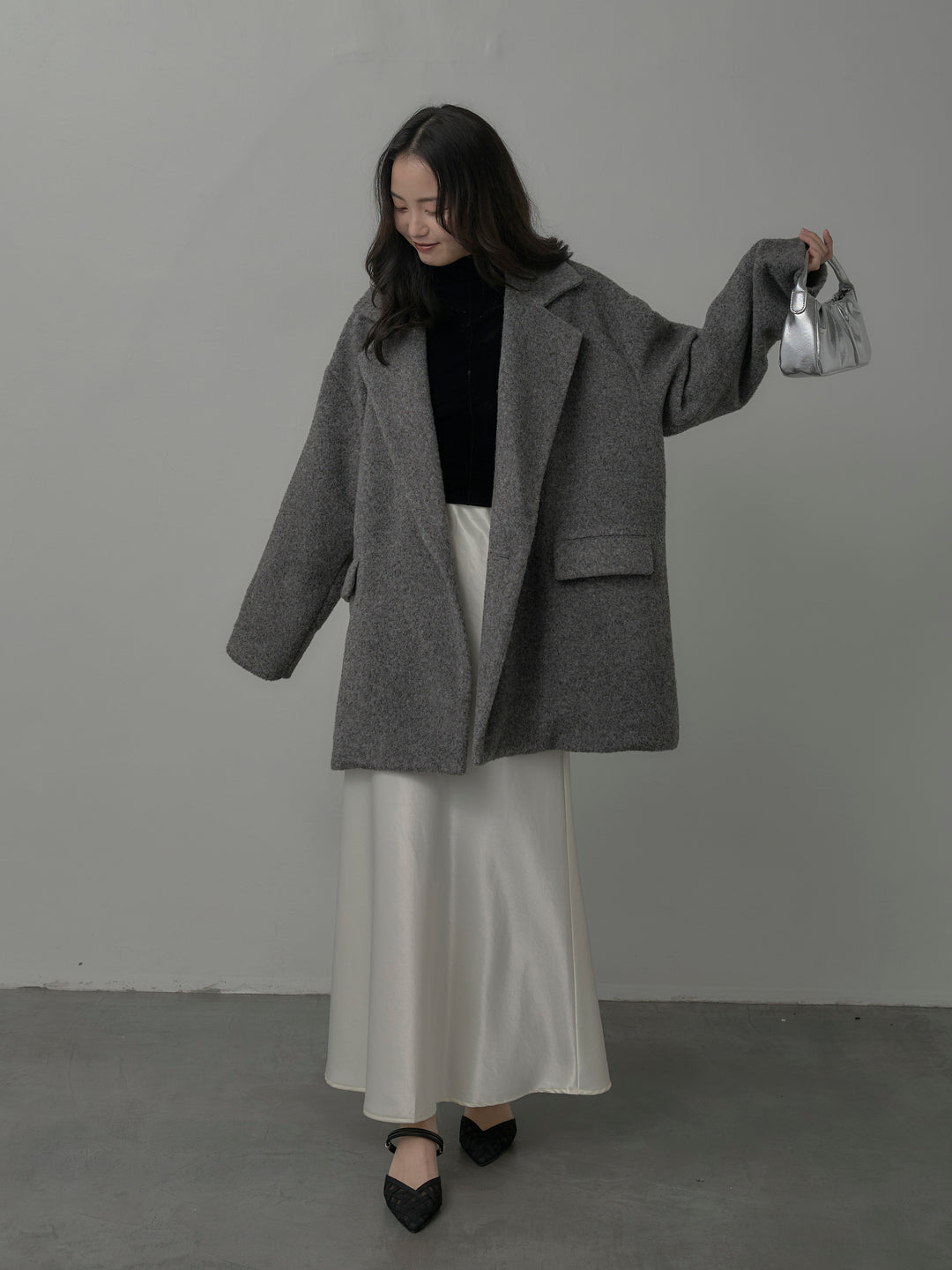 [予約]ナローAラインサテンスカート