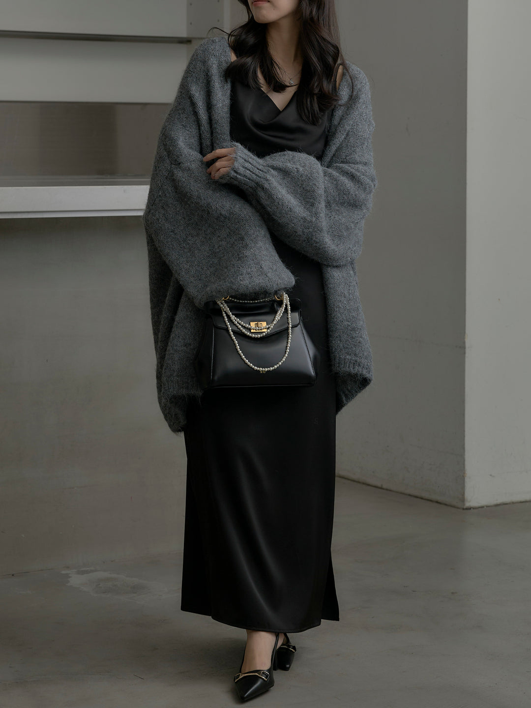 モヘアライクオーバーニットカーディガン