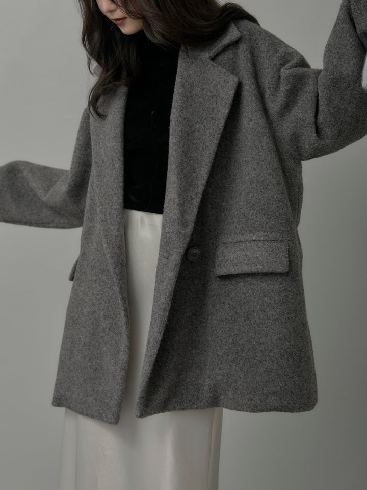 【SET】【Essential】オーバーサイズジャケットコート+ナローAラインサテンスカート(2set)