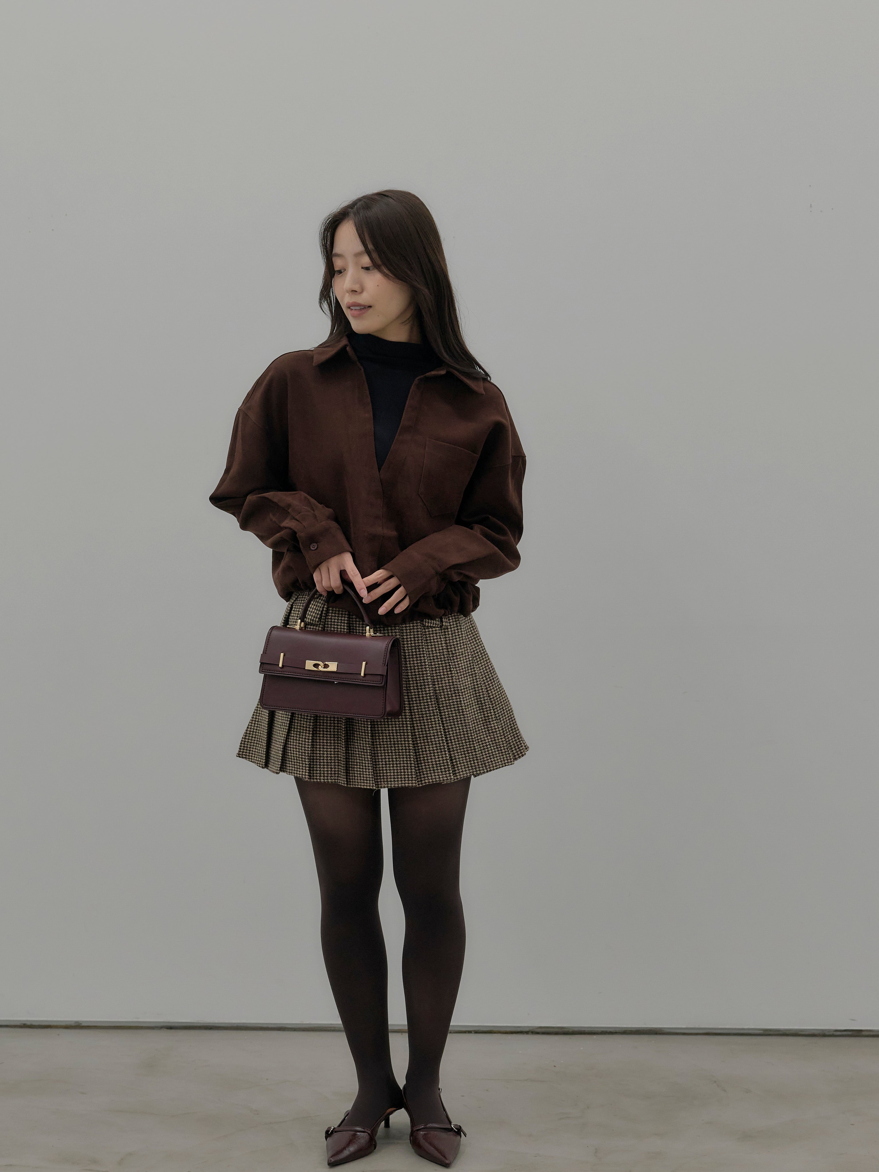 ハウンドトゥースプリーツミニスカート – nairo