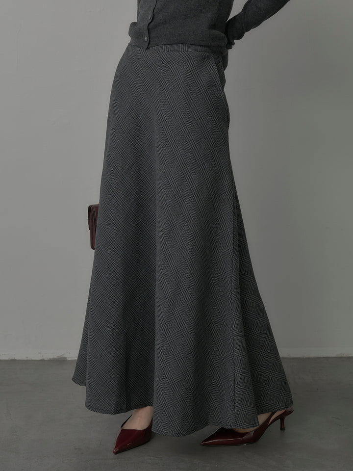 [予約]チェックフレアスカート