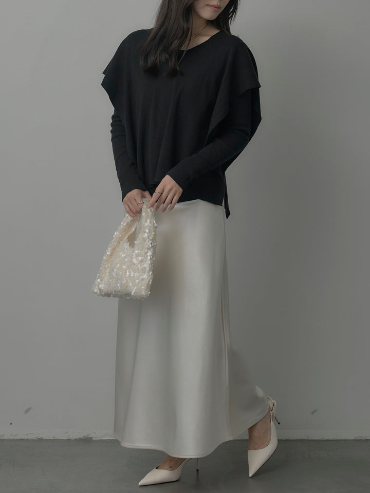 ヘビーサテンAラインスカート