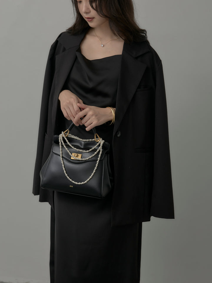 【SET】【Essential】ボックスシルエットテーラードジャケット+【Essential】サテンドレープキャミワンピ(2set)