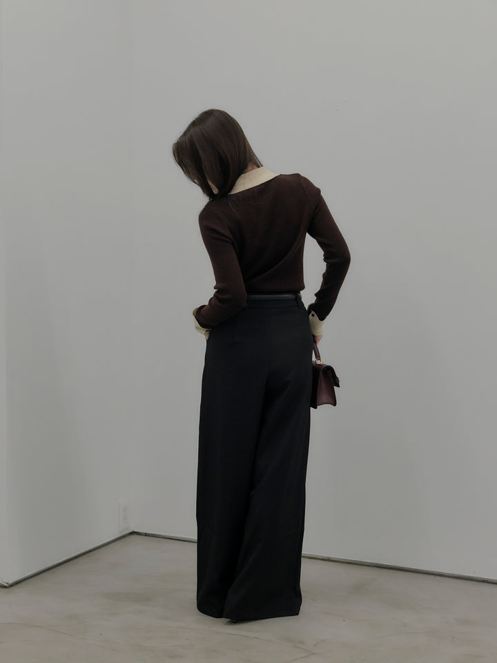 デザインタックワイドパンツ