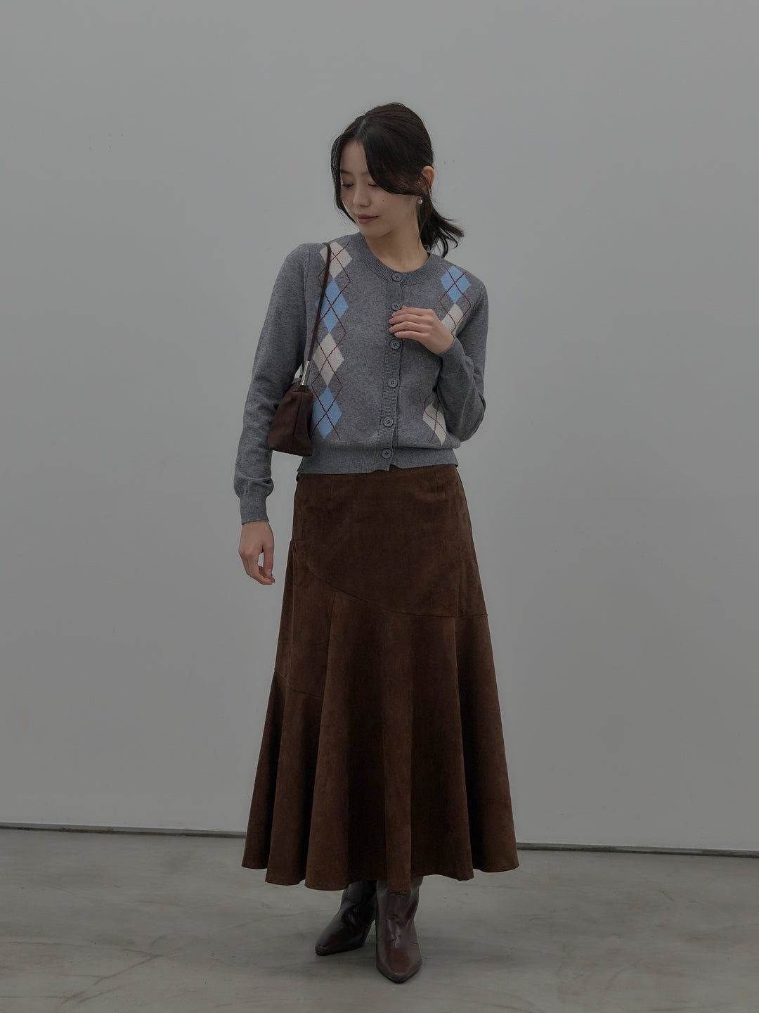 スウェードフレアスカート