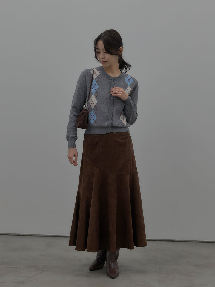 スウェードフレアスカート