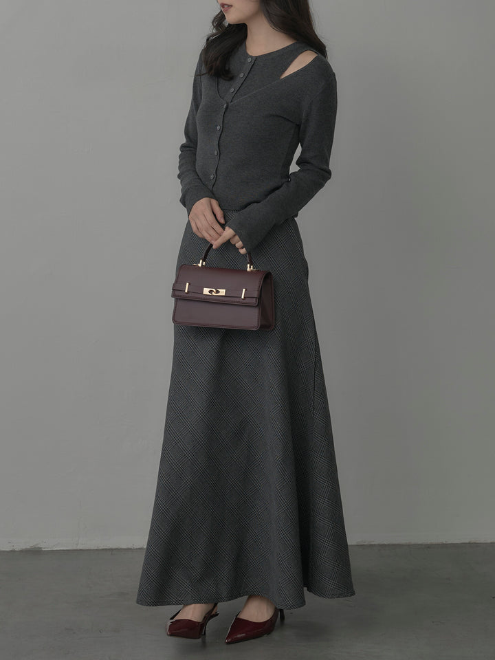 [予約]チェックフレアスカート