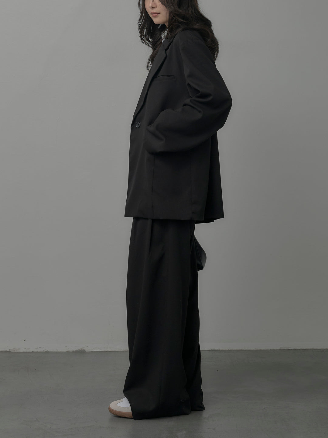 【SET】【Essential】ボックスシルエットテーラードジャケット+【Essential】３タックスラックス(2set)