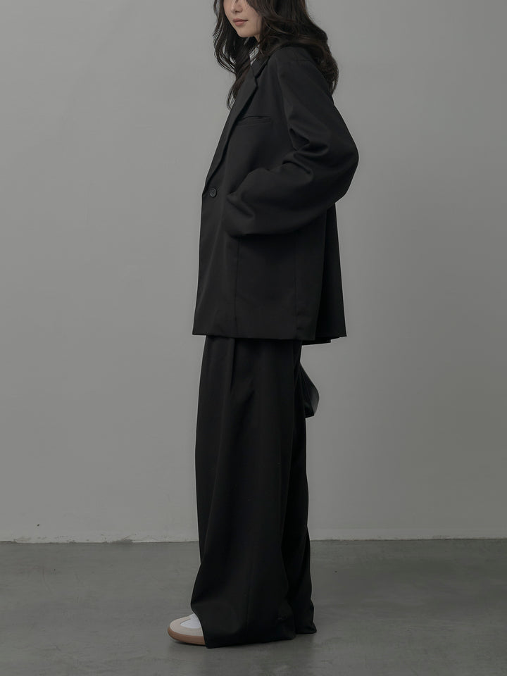 【SET】【Essential】ボックスシルエットテーラードジャケット+【Essential】３タックスラックス(2set)