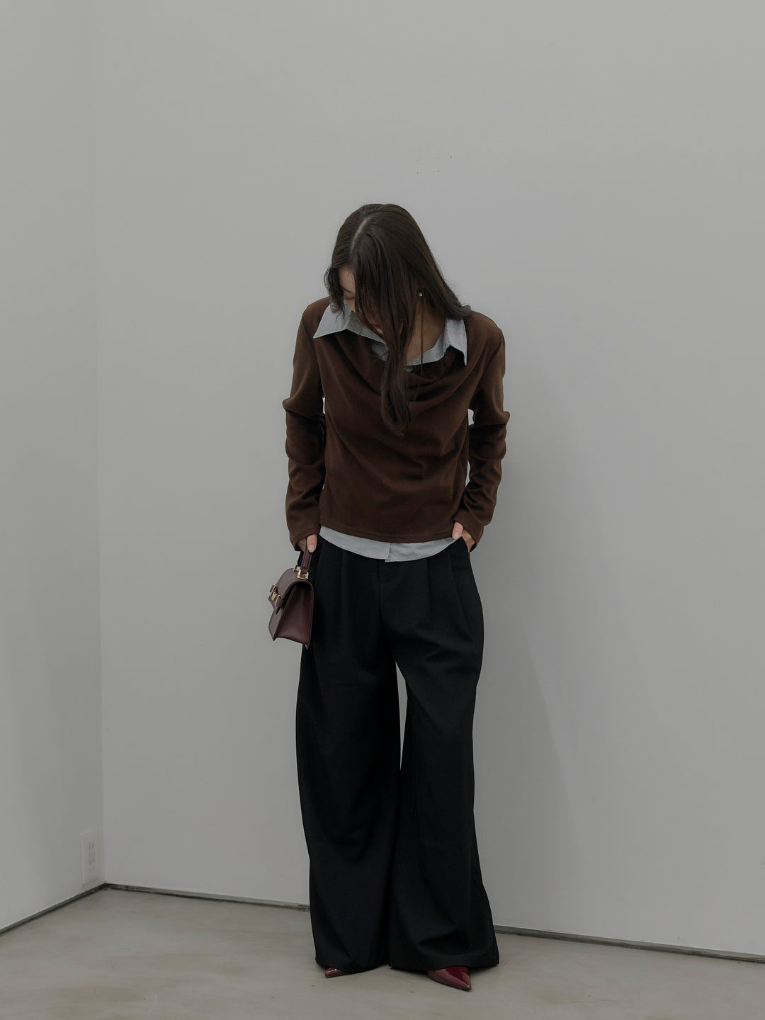 デザインタックワイドパンツ