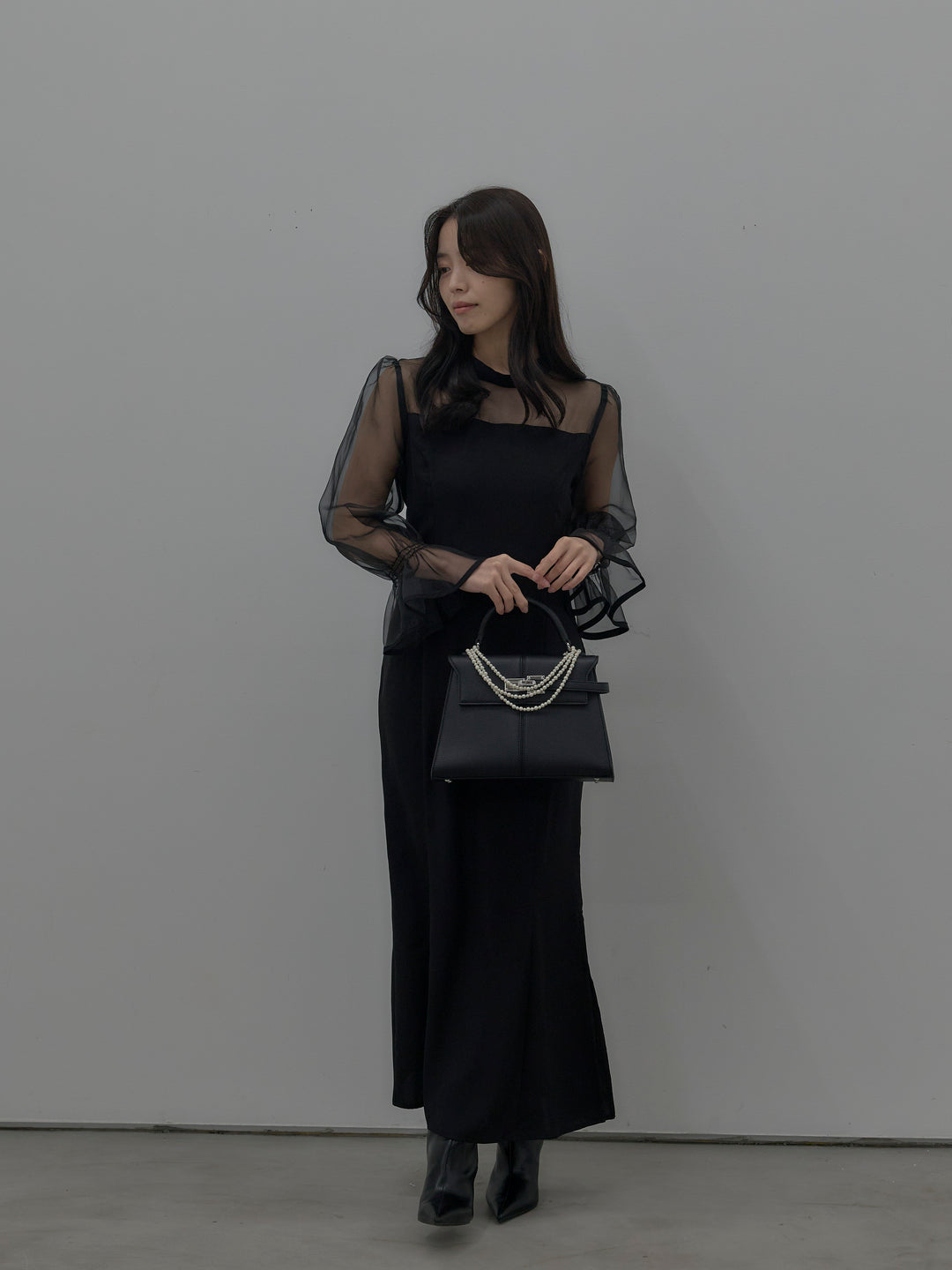 【essential】スタンドカラーマーメイドドレス