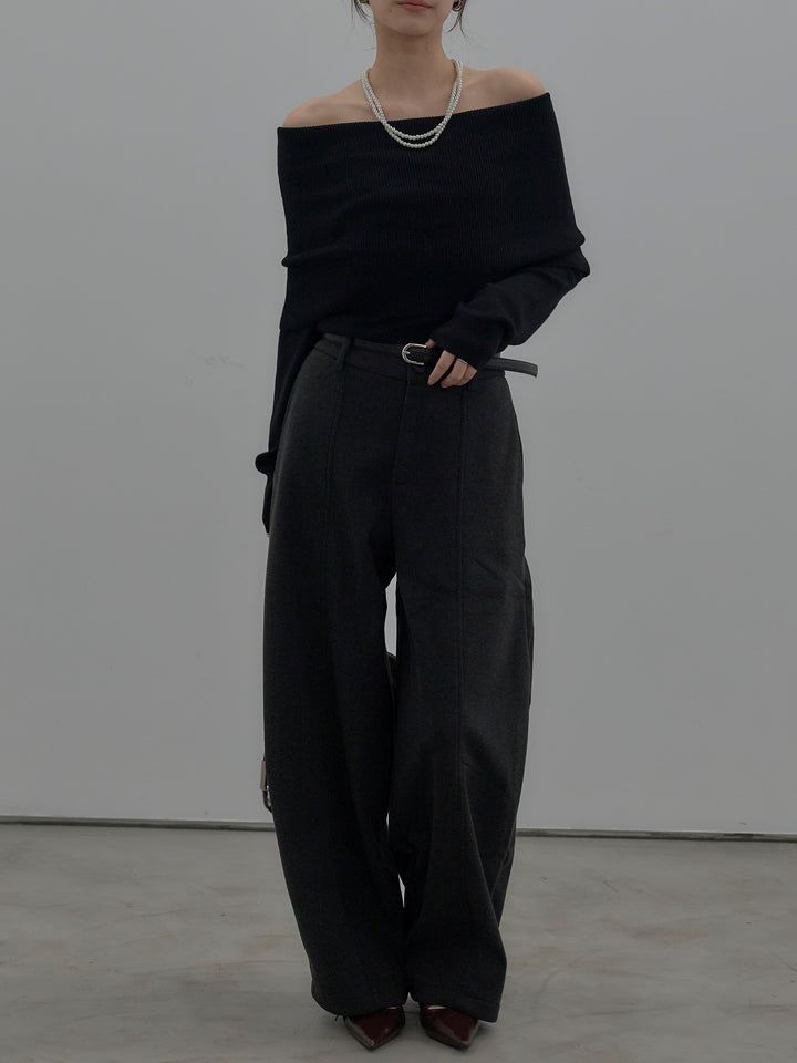 カーブデザインスウェットライクパンツ