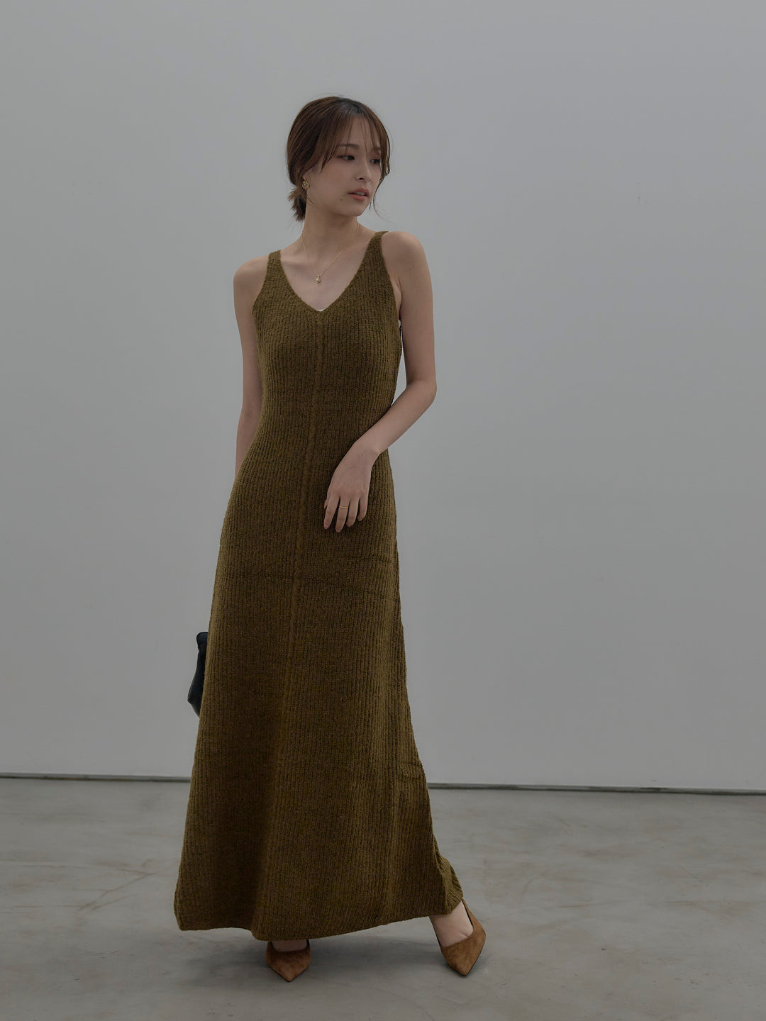 リュクスリブニットロングドレス