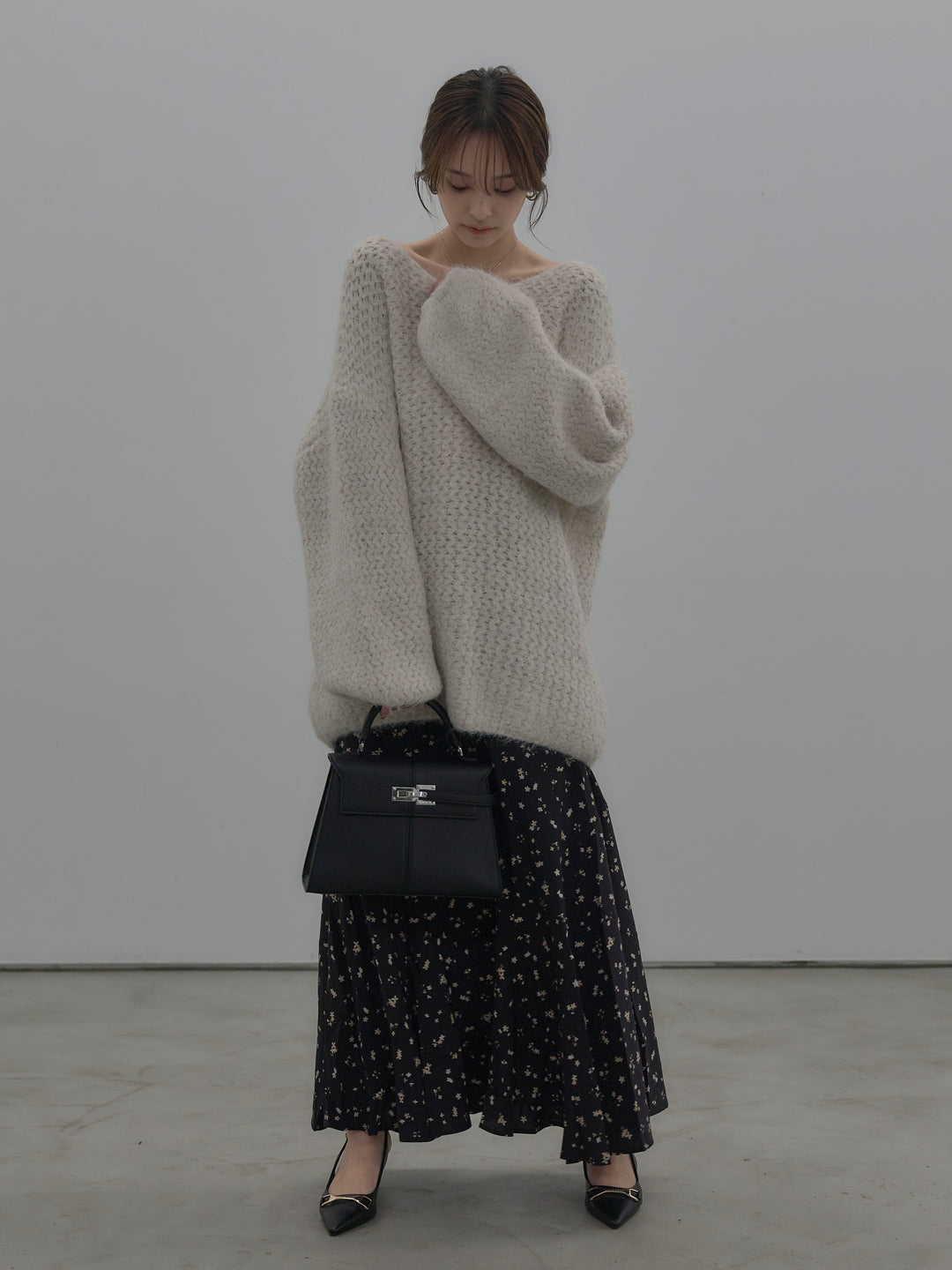 フラワーパターンマーメイドフレアスカート