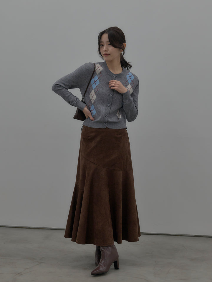 スウェードフレアスカート