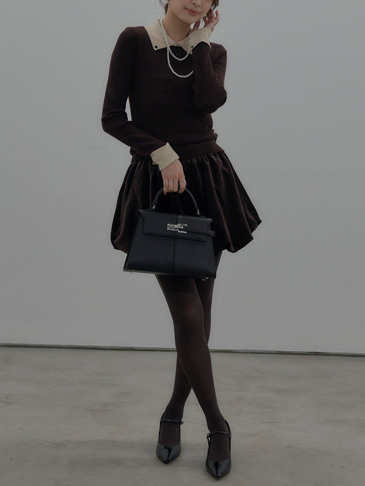 ベロアバルーンミニスカート(インパン付き)