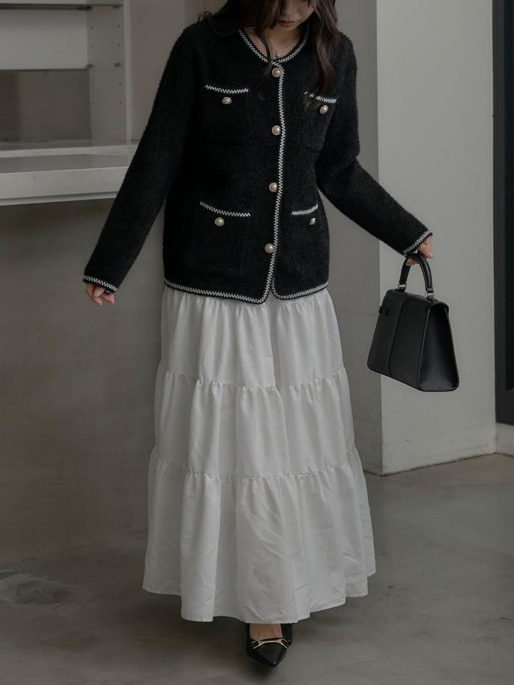 【Essential】ピーチスキンティアードスカート