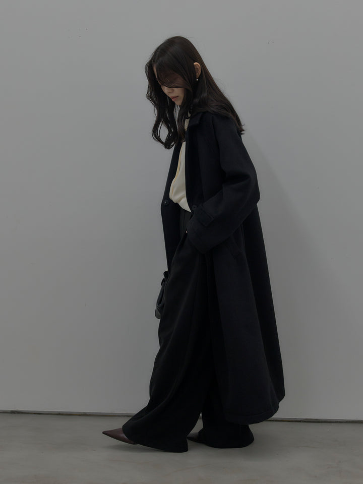 裏起毛センターシームタックワイドパンツ