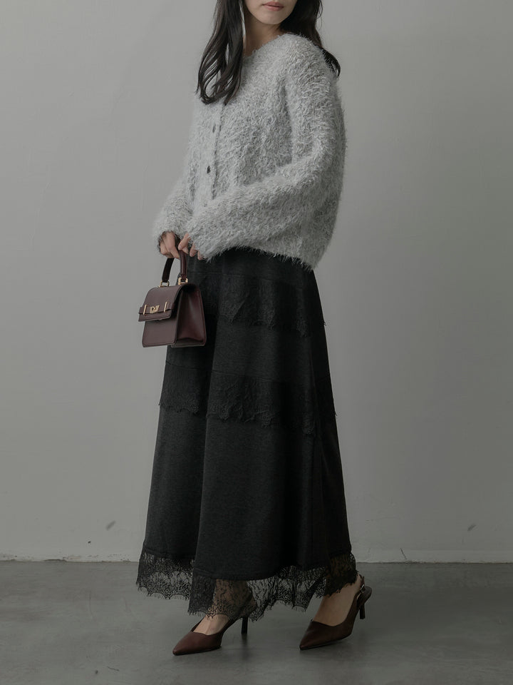 レースデザインフレアスカート