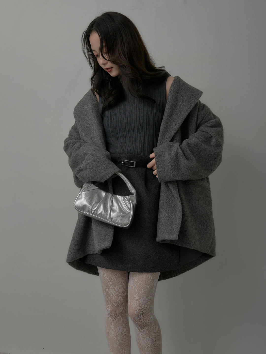 [予約]プチハイネックリブニットタンク